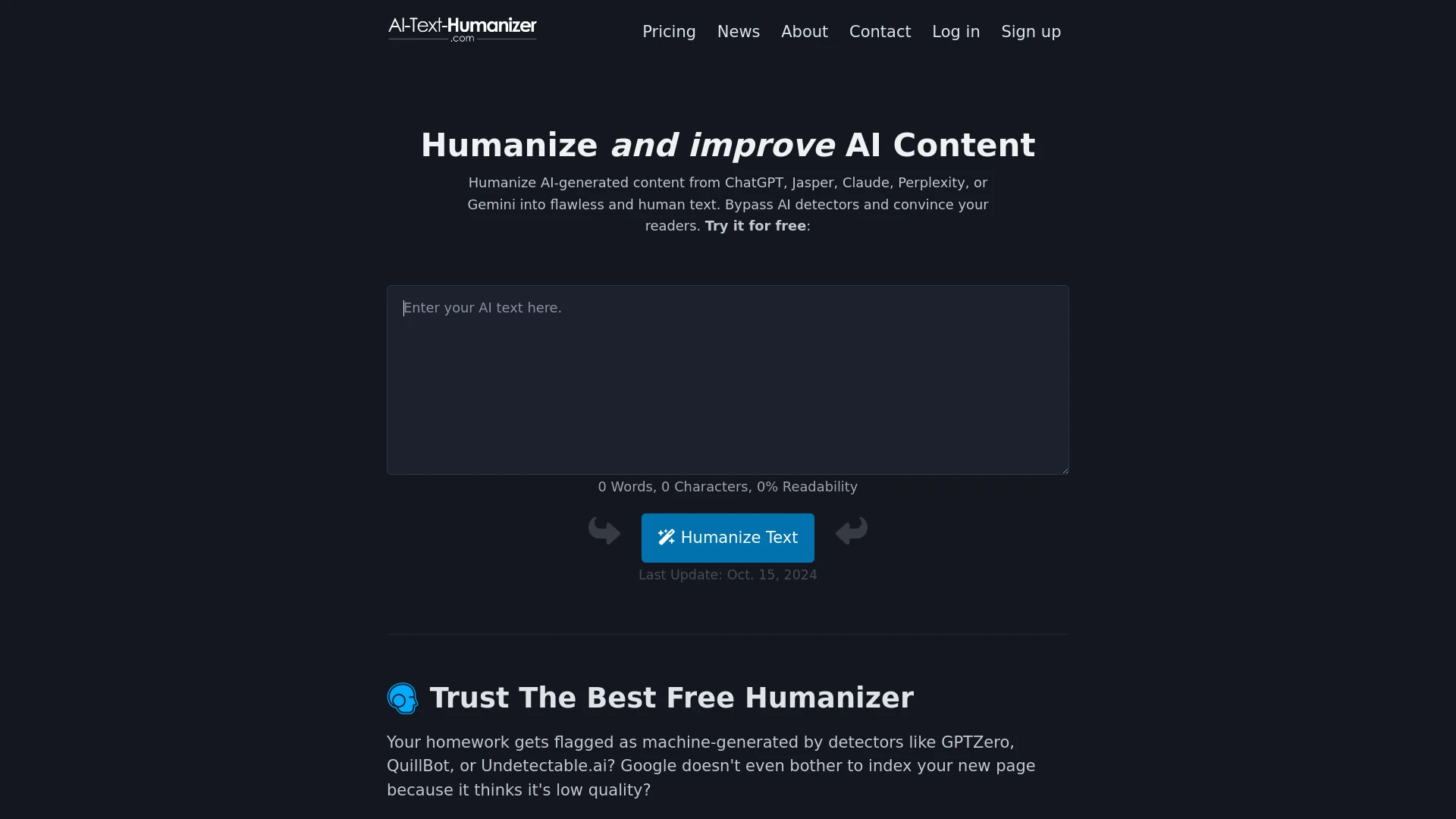 AI-Text-Humanizer.com website preview