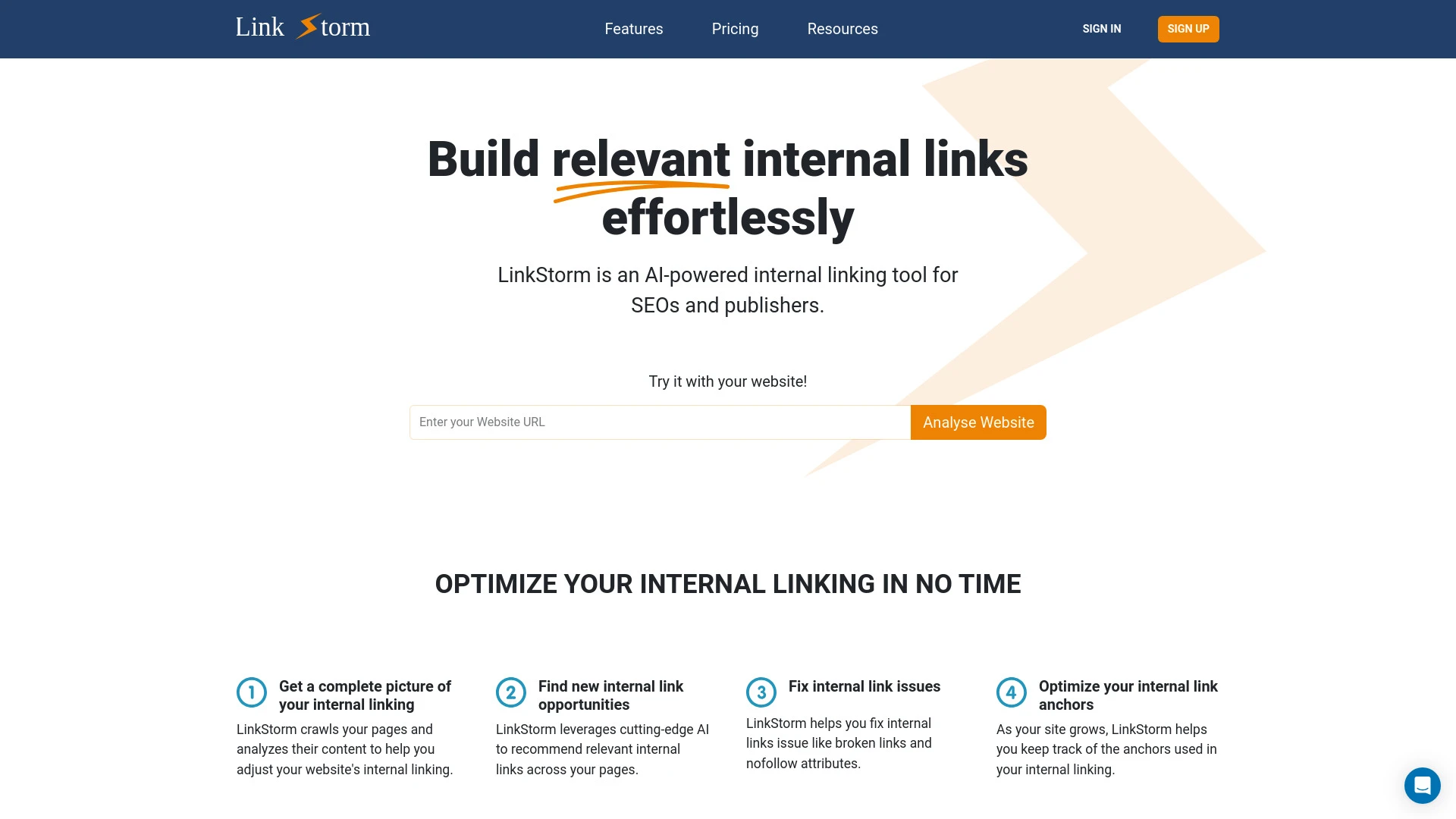 LinkStorm website preview