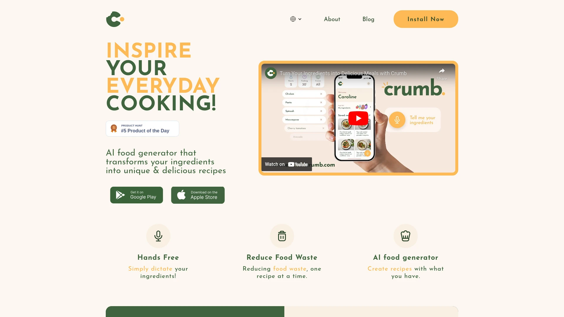 Crumb website preview