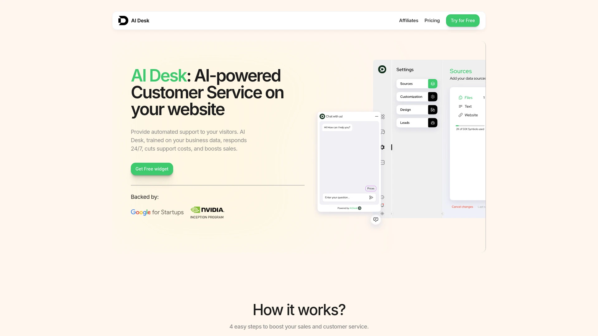 AI Desk website preview