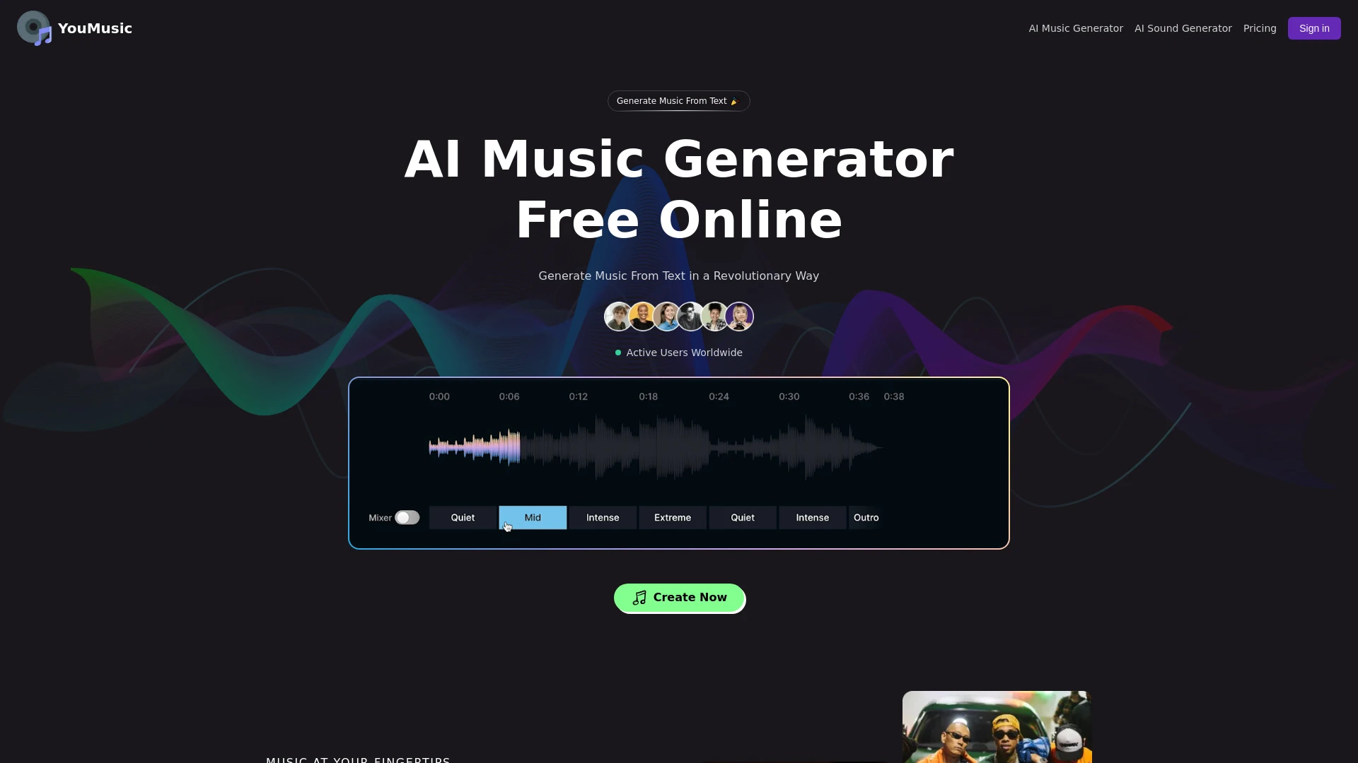 YouMusic.AI website preview