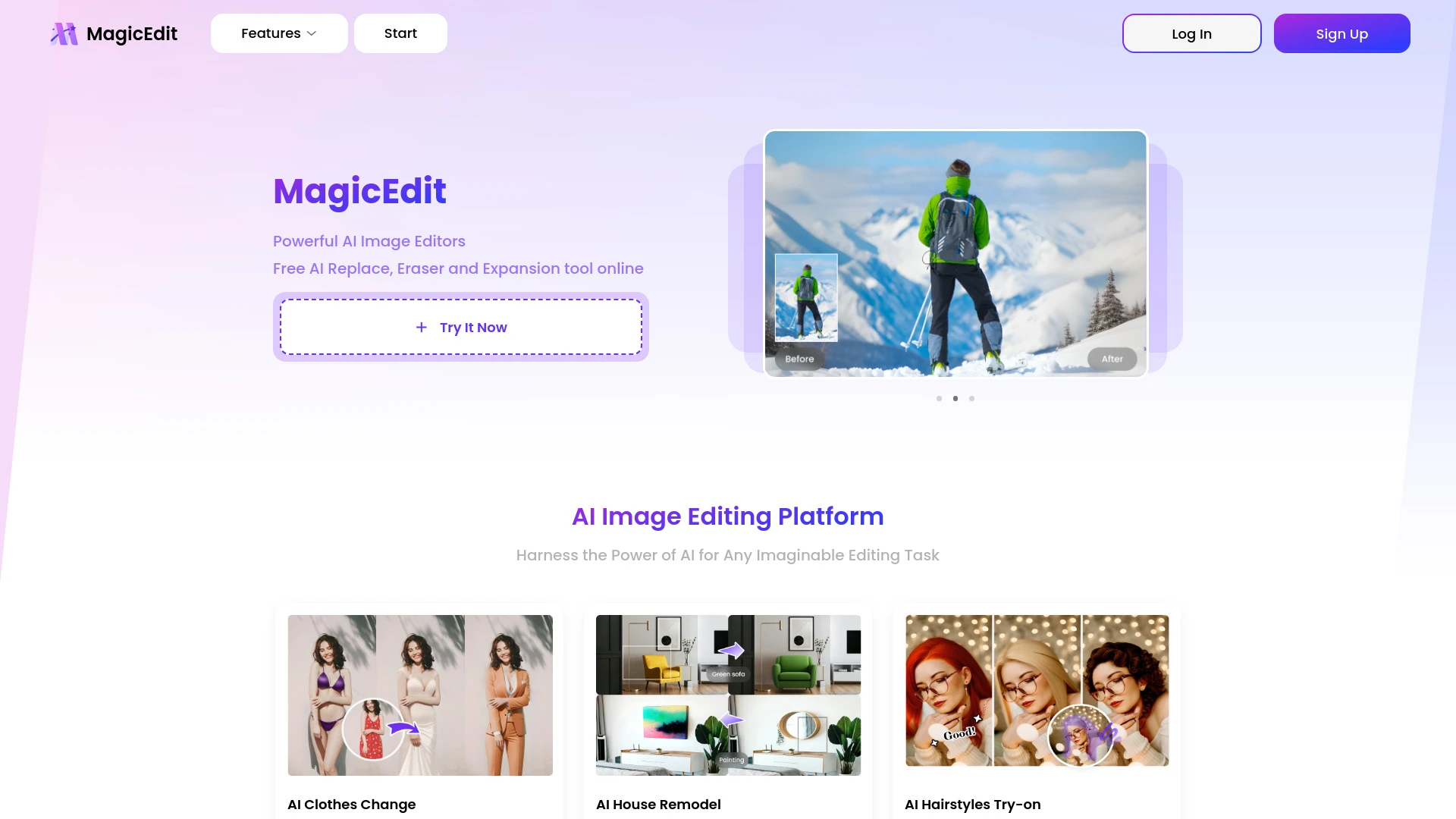 MagicEdit website preview