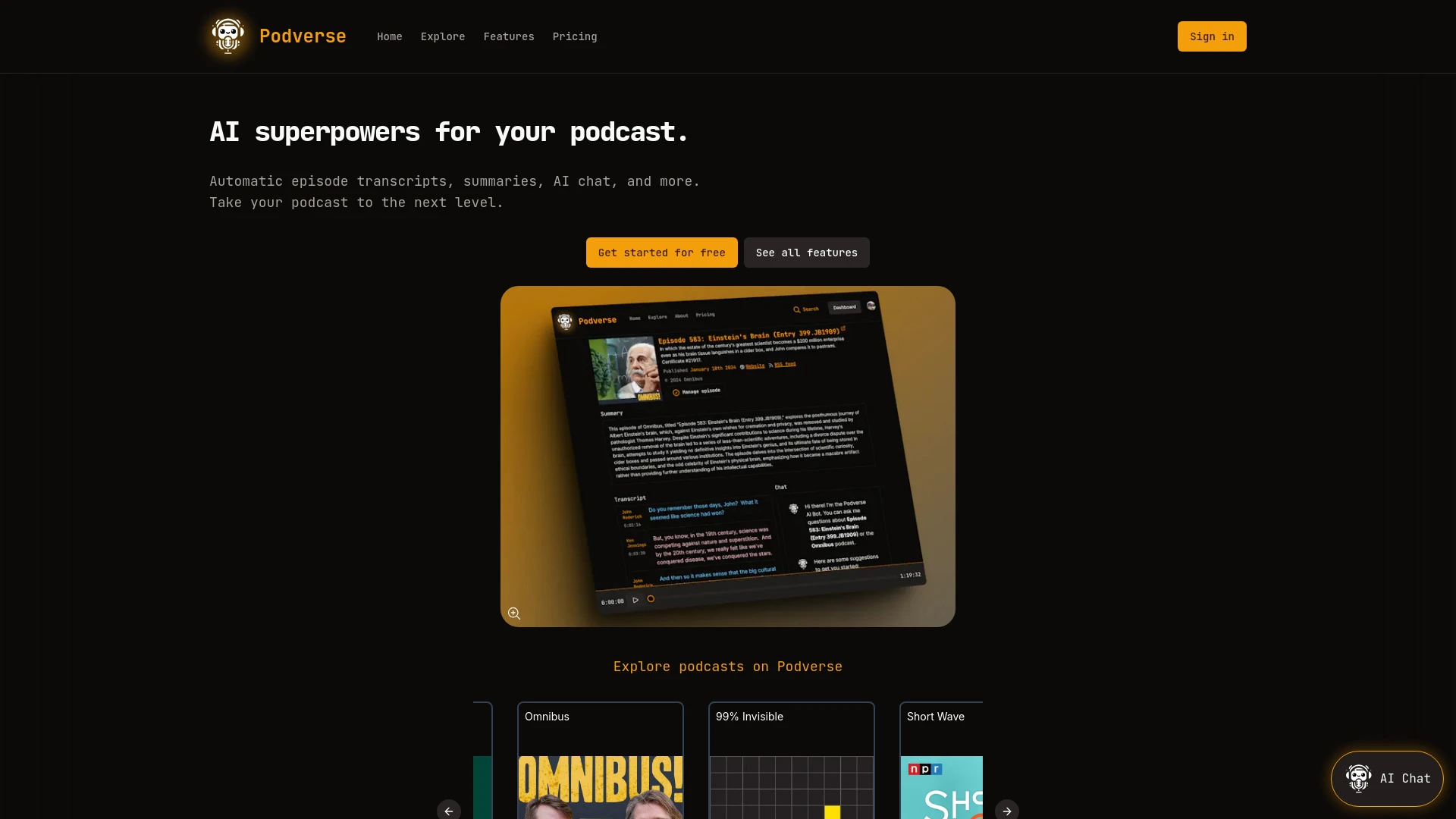 Podverse website preview