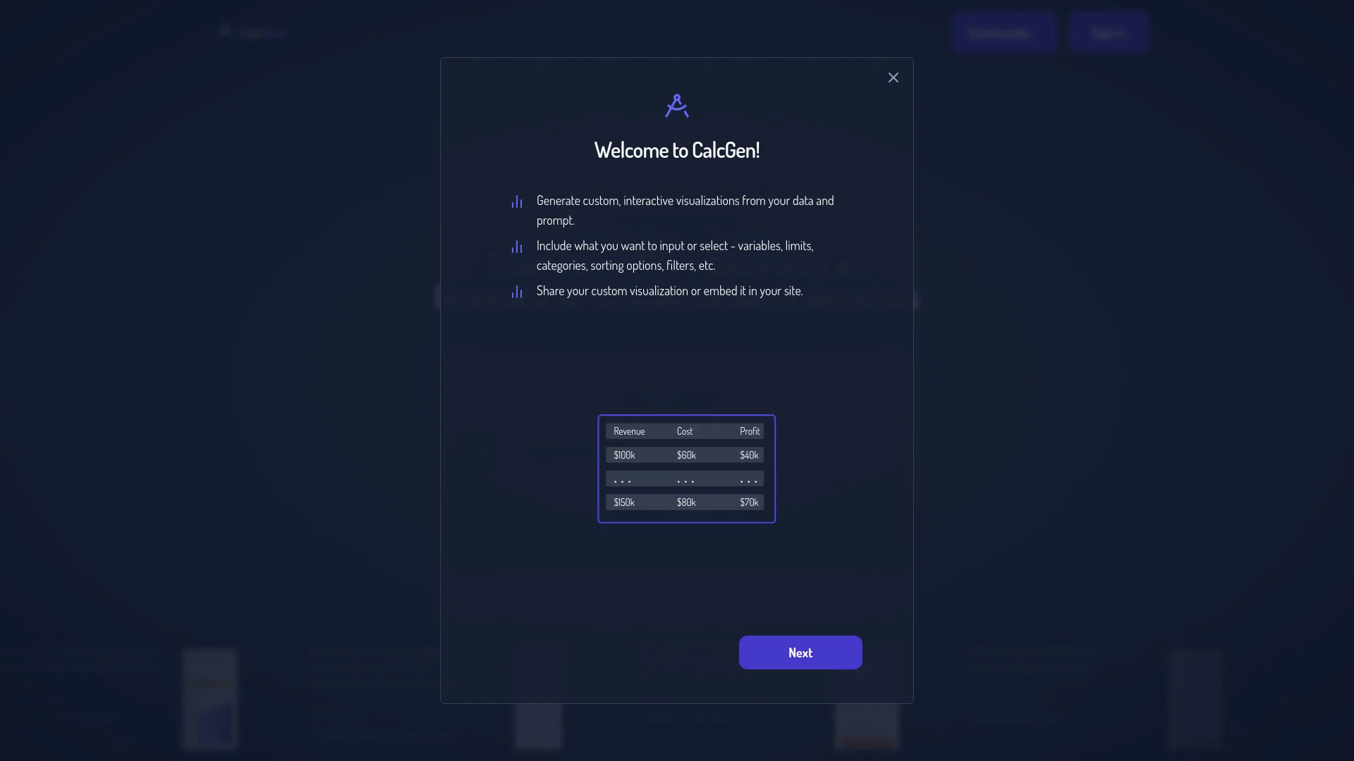 CalcGen AI website preview