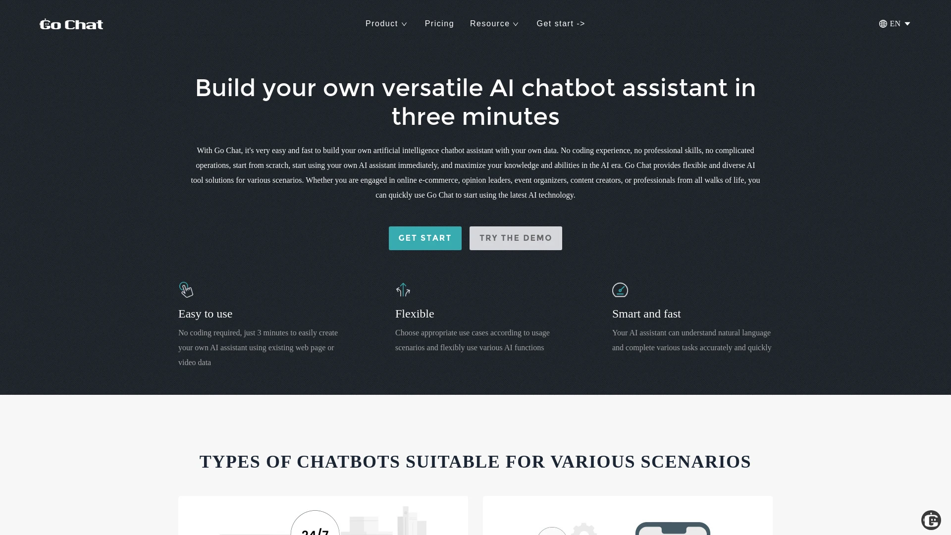 Go Chat website preview