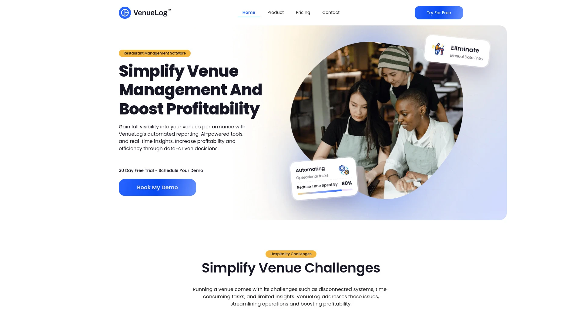 VenueLog website preview