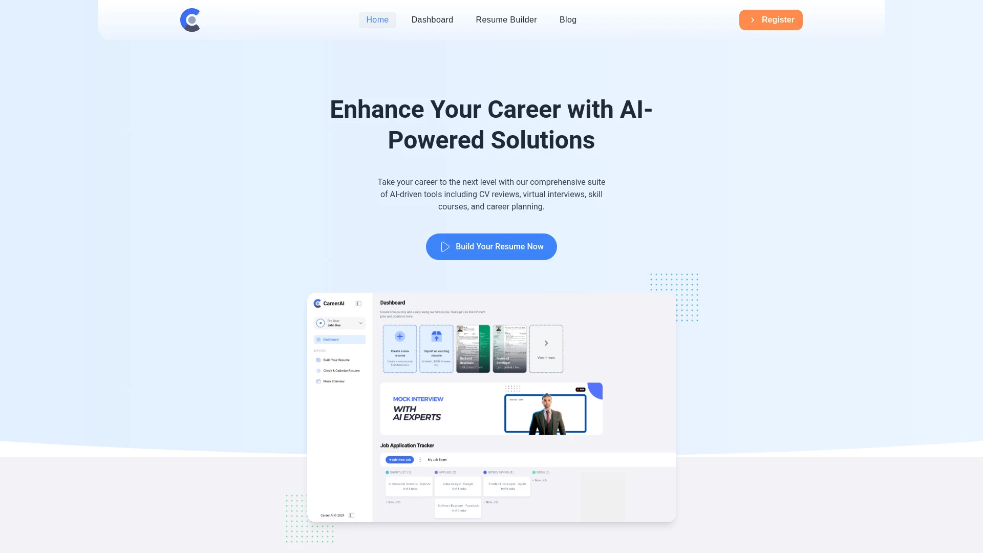 CareerAI website preview