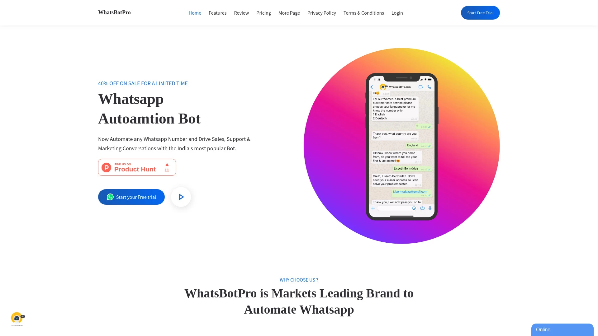 WhatsBotPro website preview