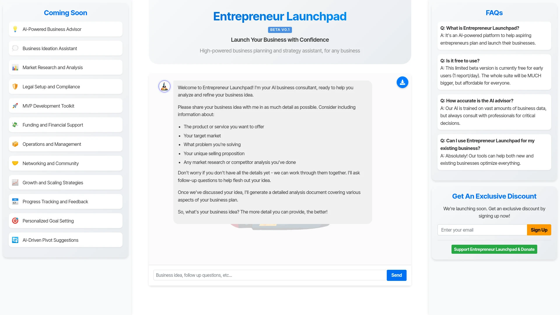 Entrepreneur Launchpad website preview