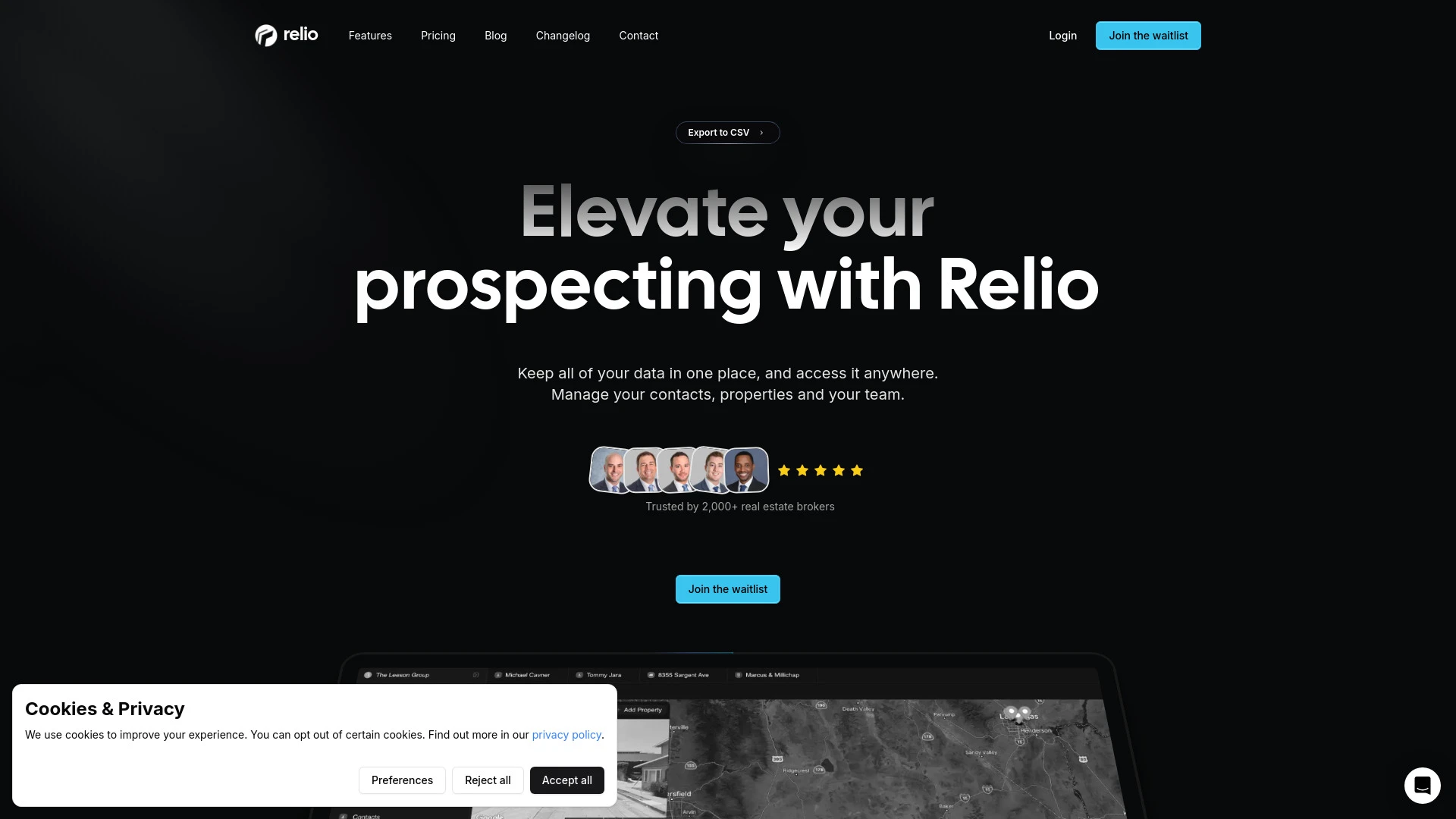 Relio CRM website preview