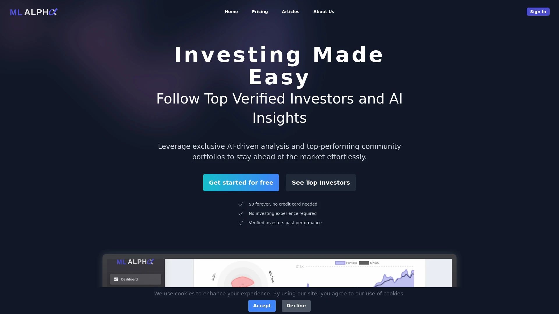 ML Alpha website preview