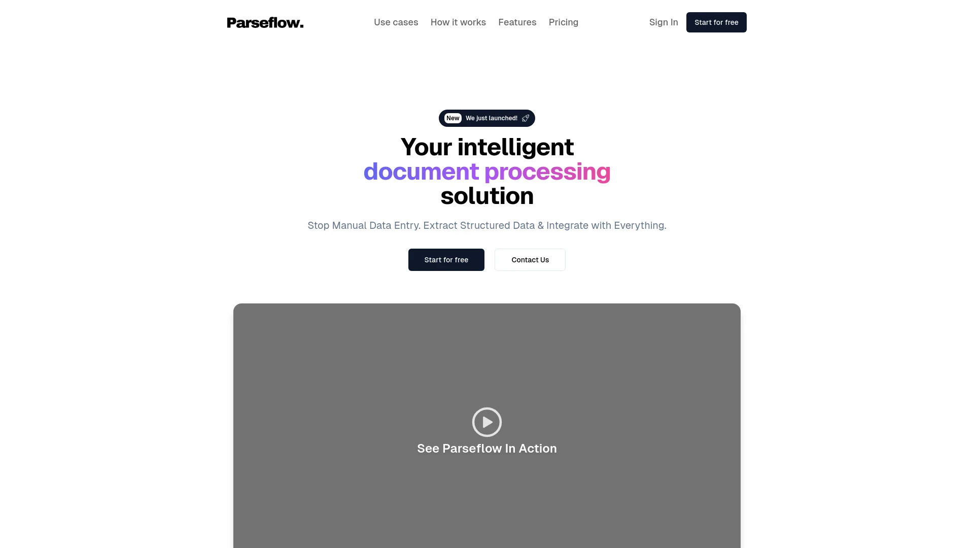 Parseflow website preview