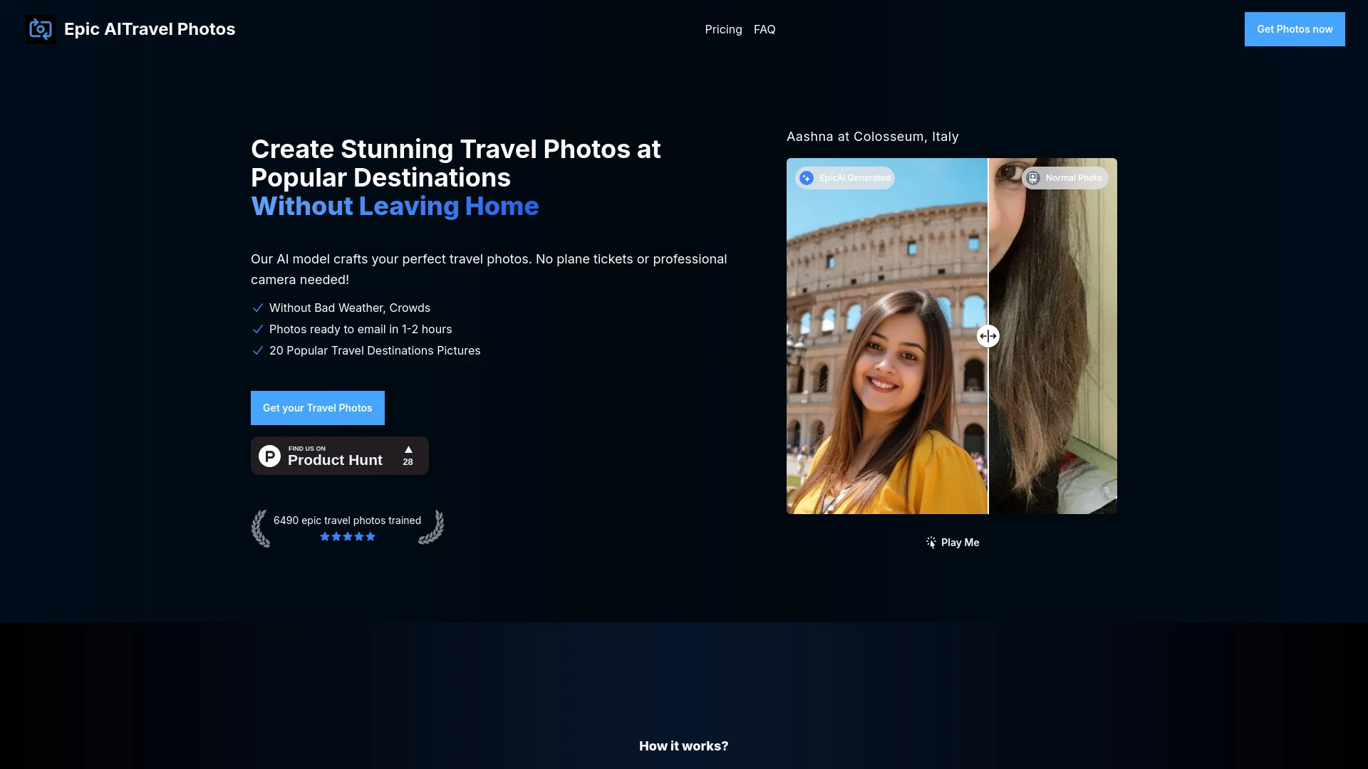 EpicAI Travel Photos website preview