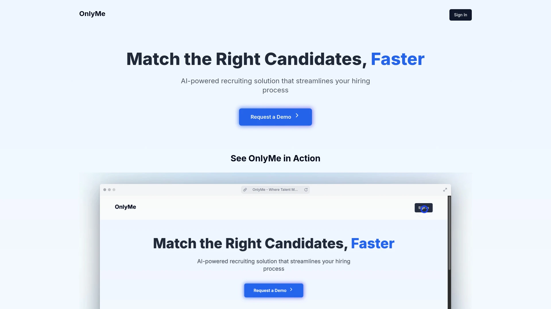 RecruiterMatch website preview