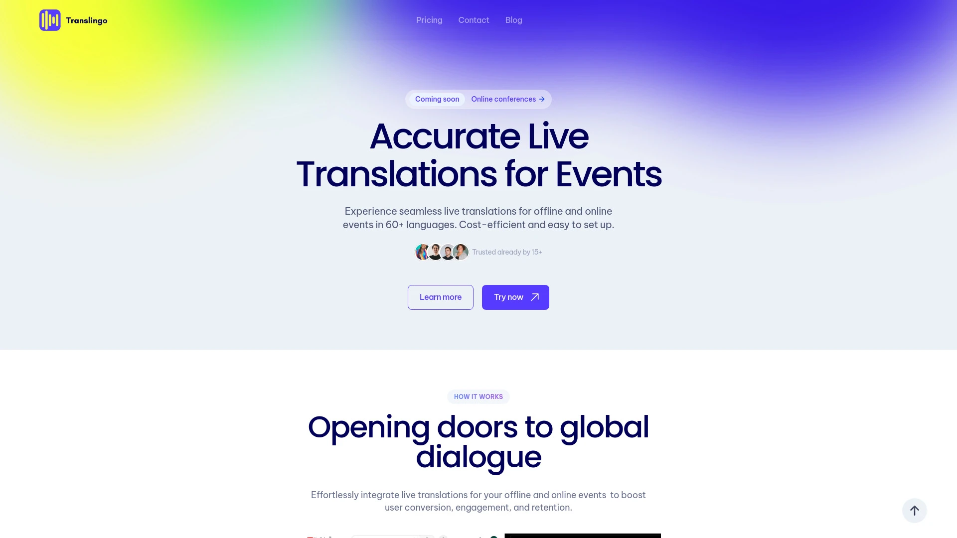 Translingo website preview