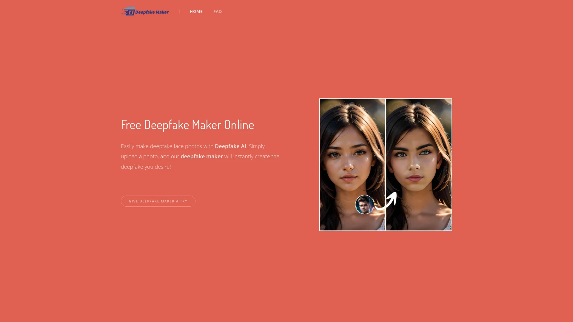 Deepface Maker website preview