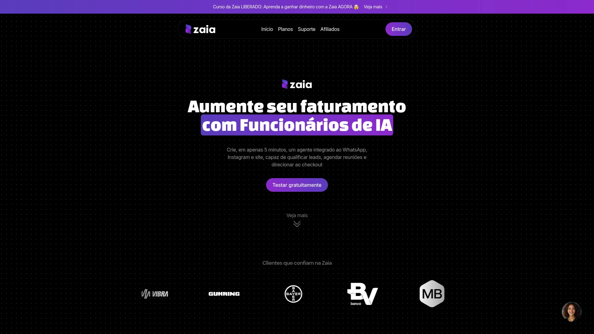 Zaia website preview