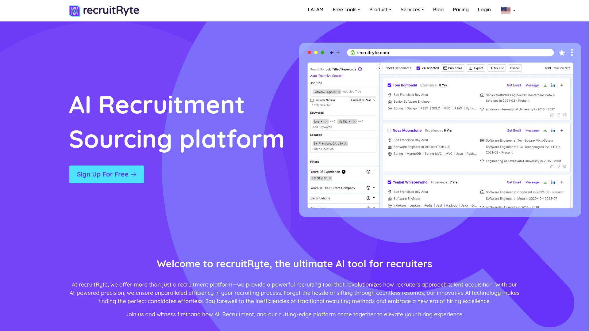 recruitRyte website preview