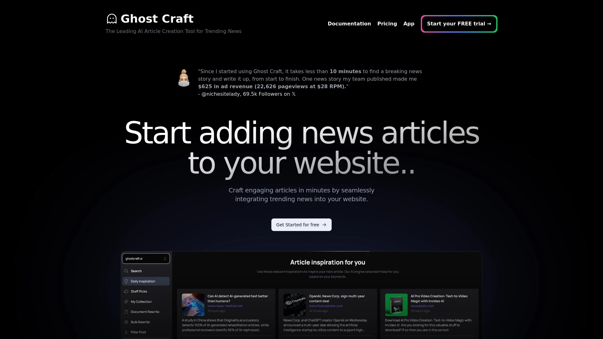 Ghost Craft AI website preview