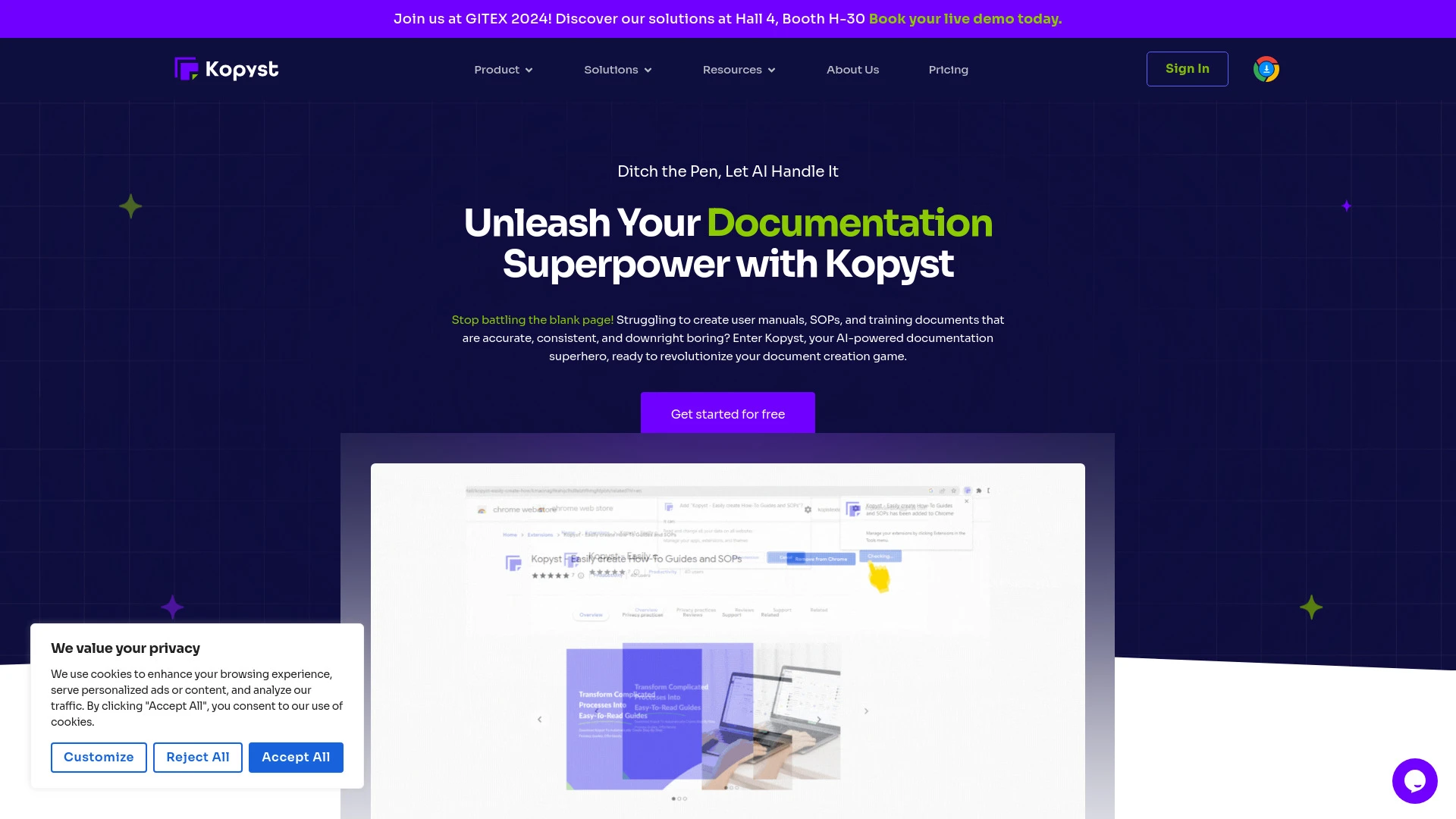 Kopyst website preview