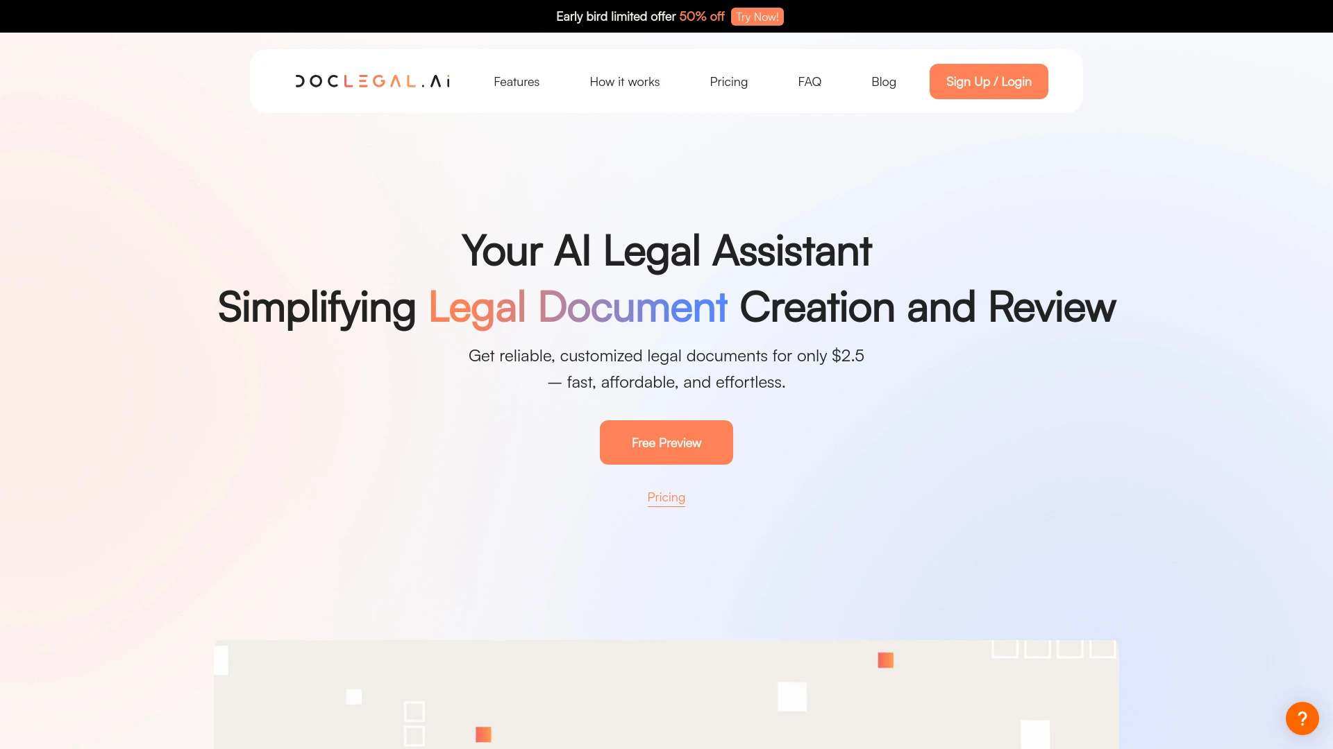 DocLegal.ai website preview