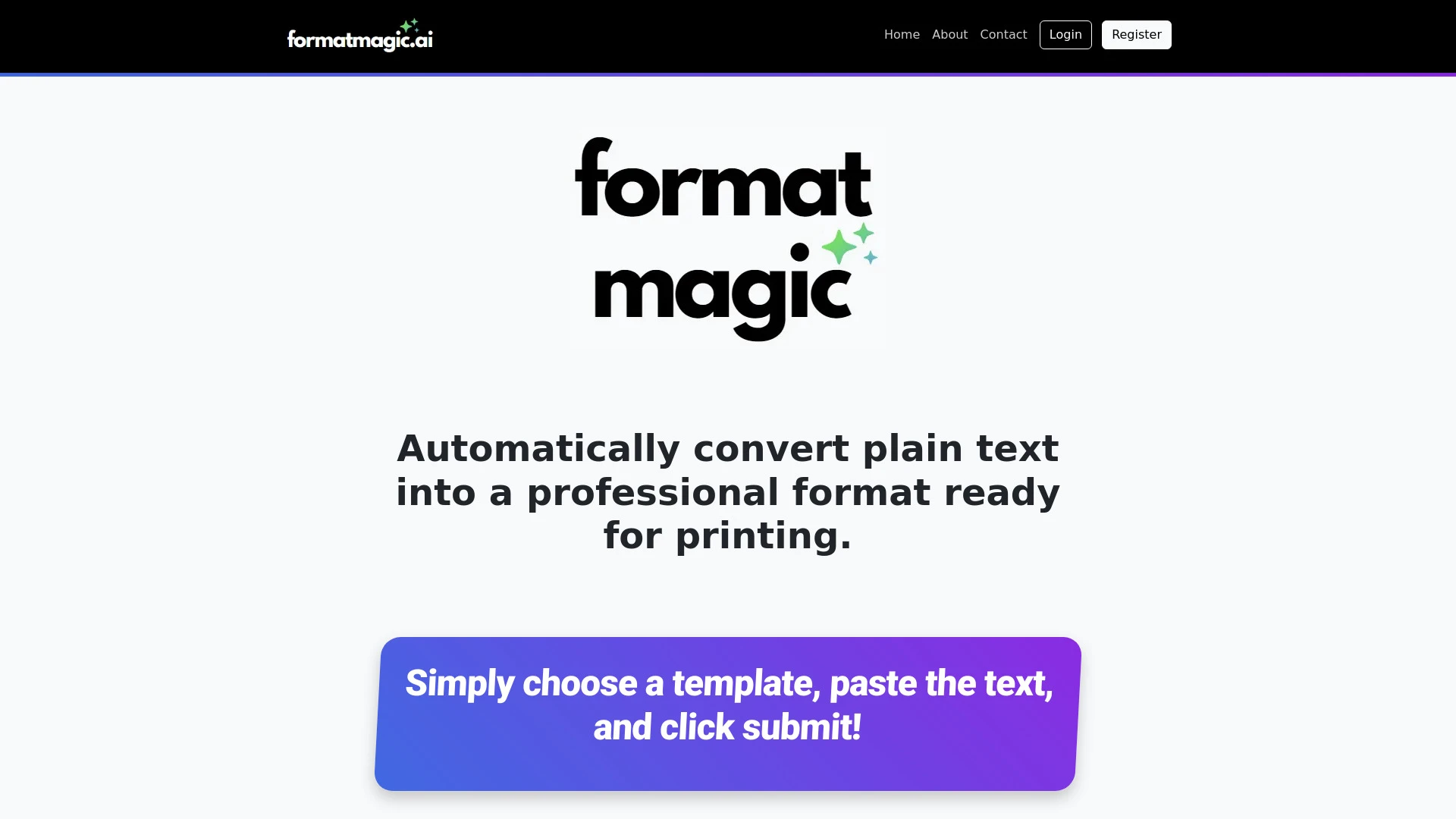 Format Magic website preview