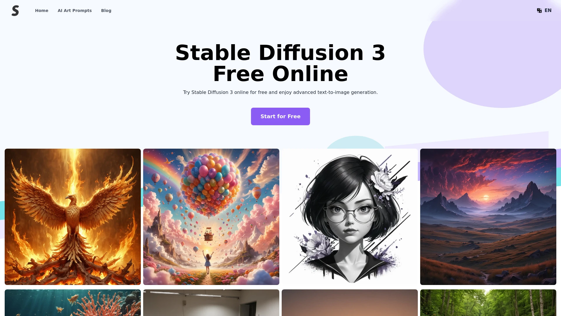 Stable Diffusion 3 website preview