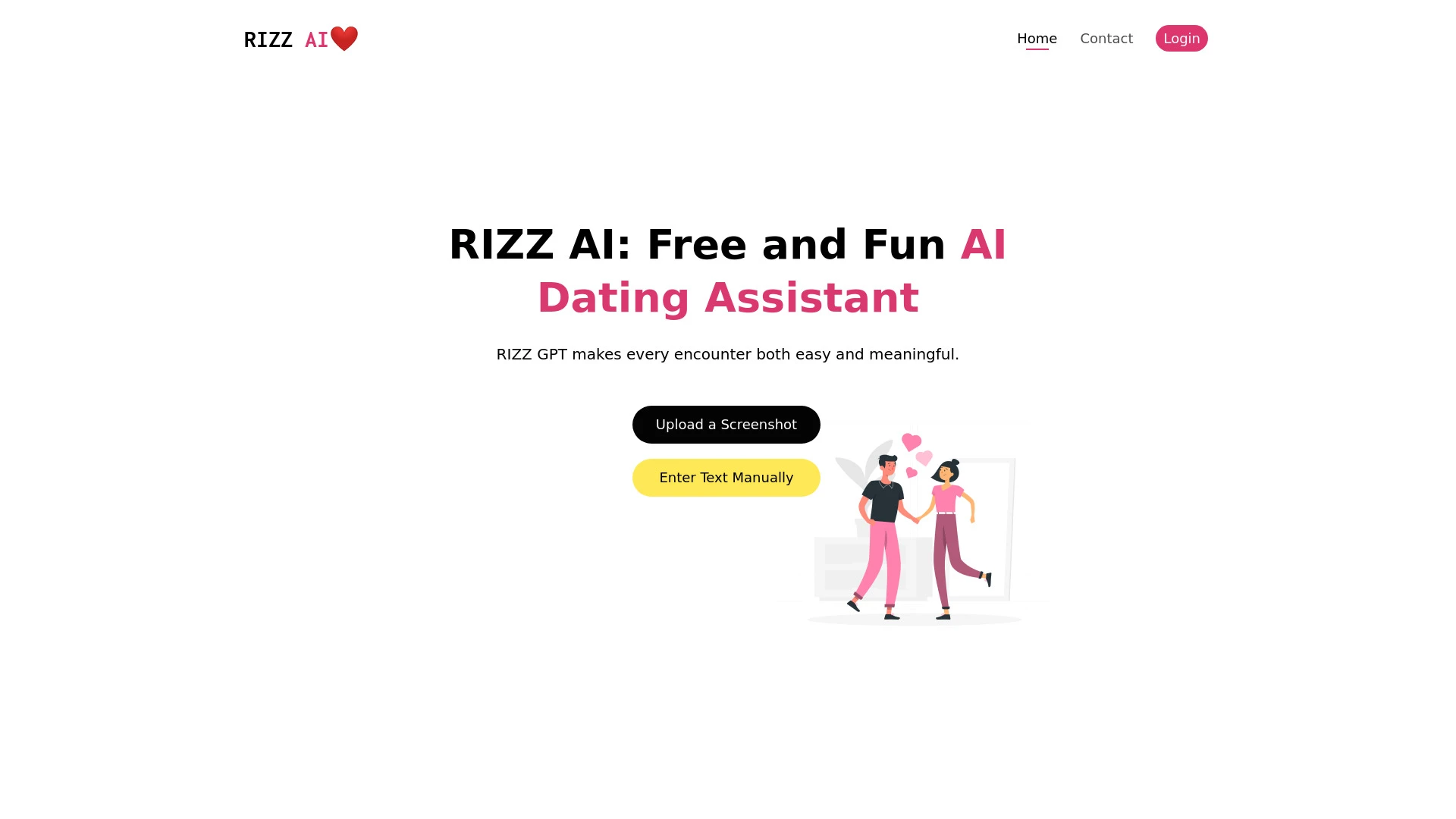 RIZZ AI website preview