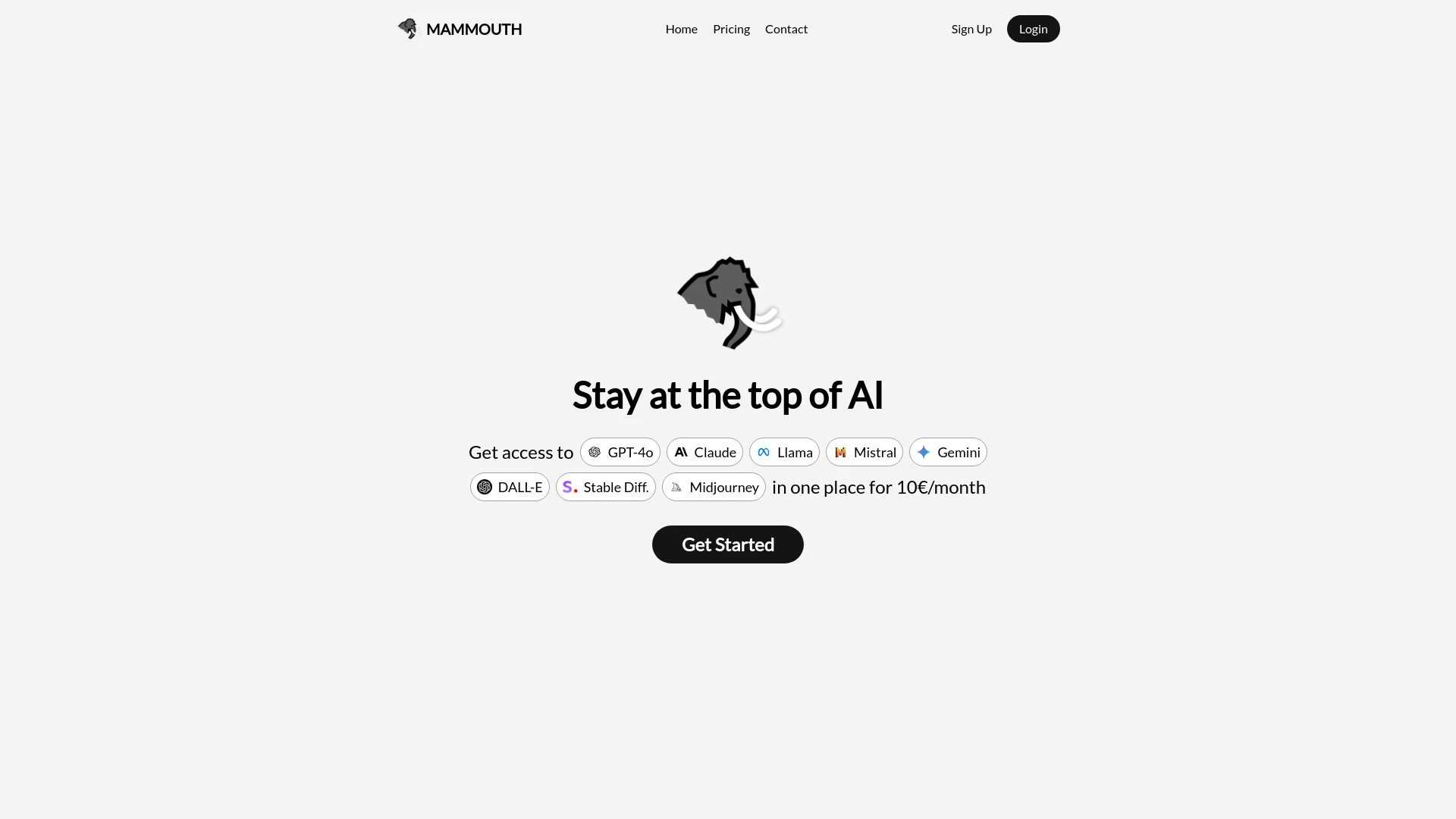 Mammouth AI website preview