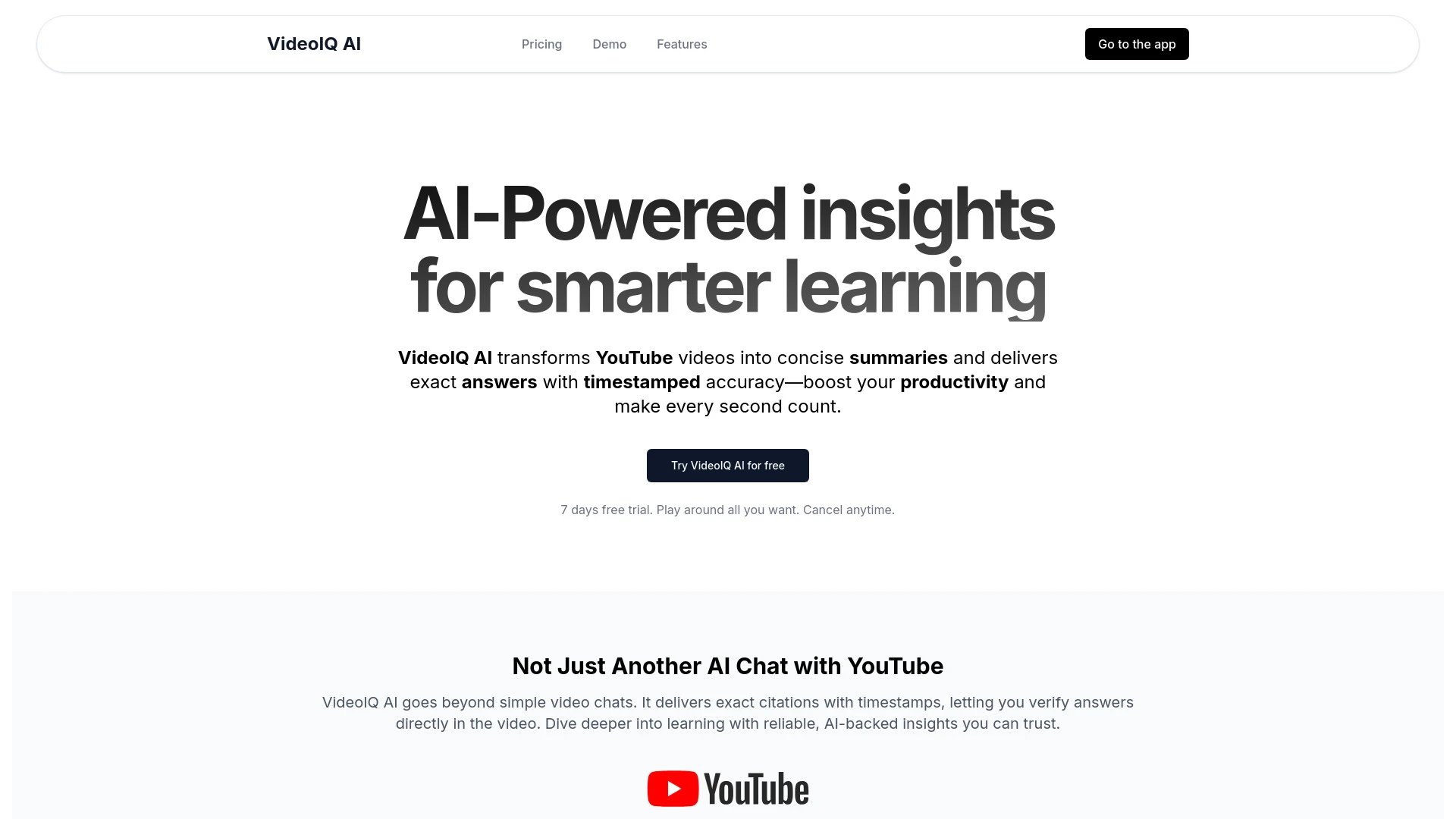 VideoIQ AI website preview