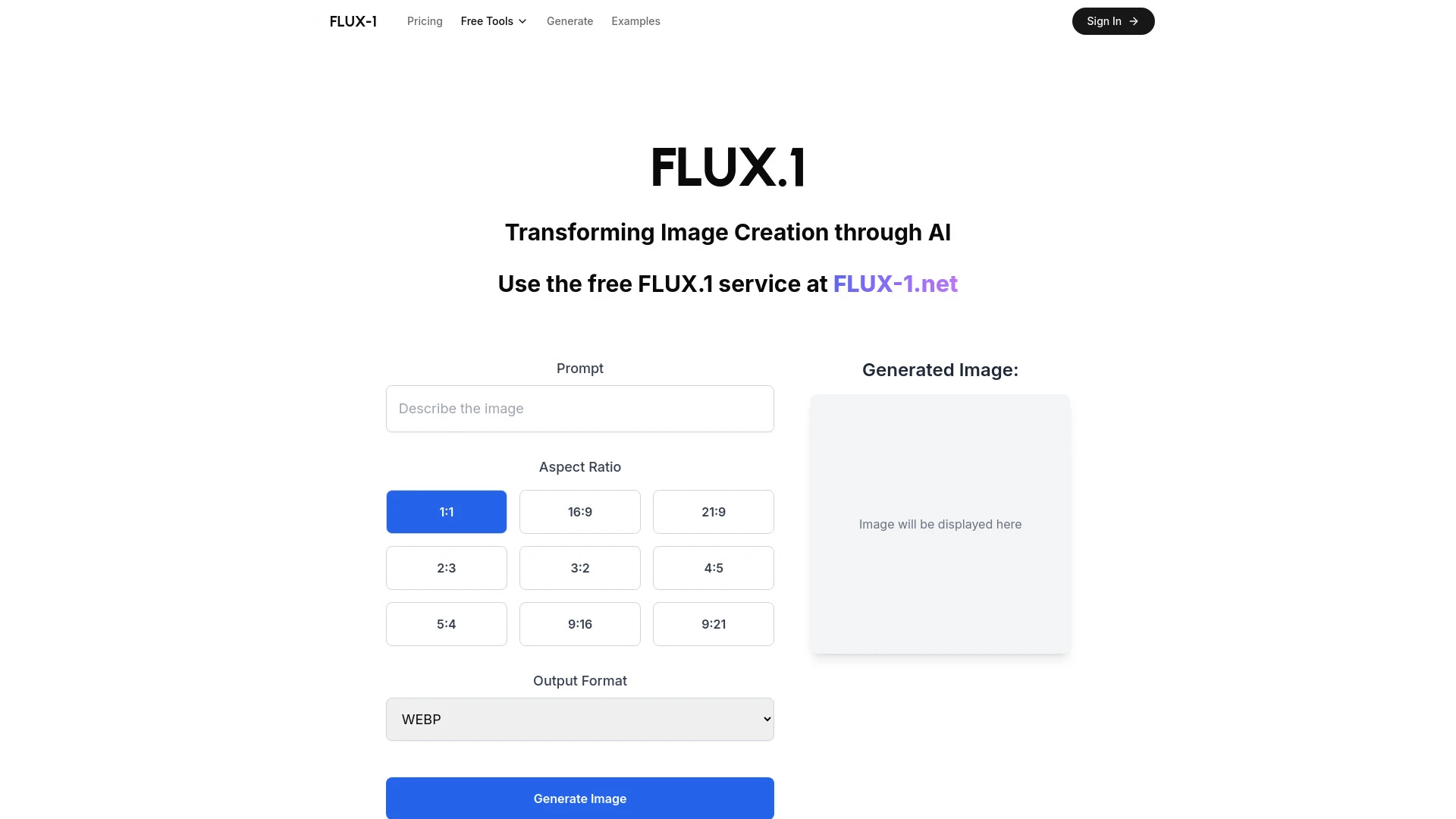 FLUX.1 Pro website preview