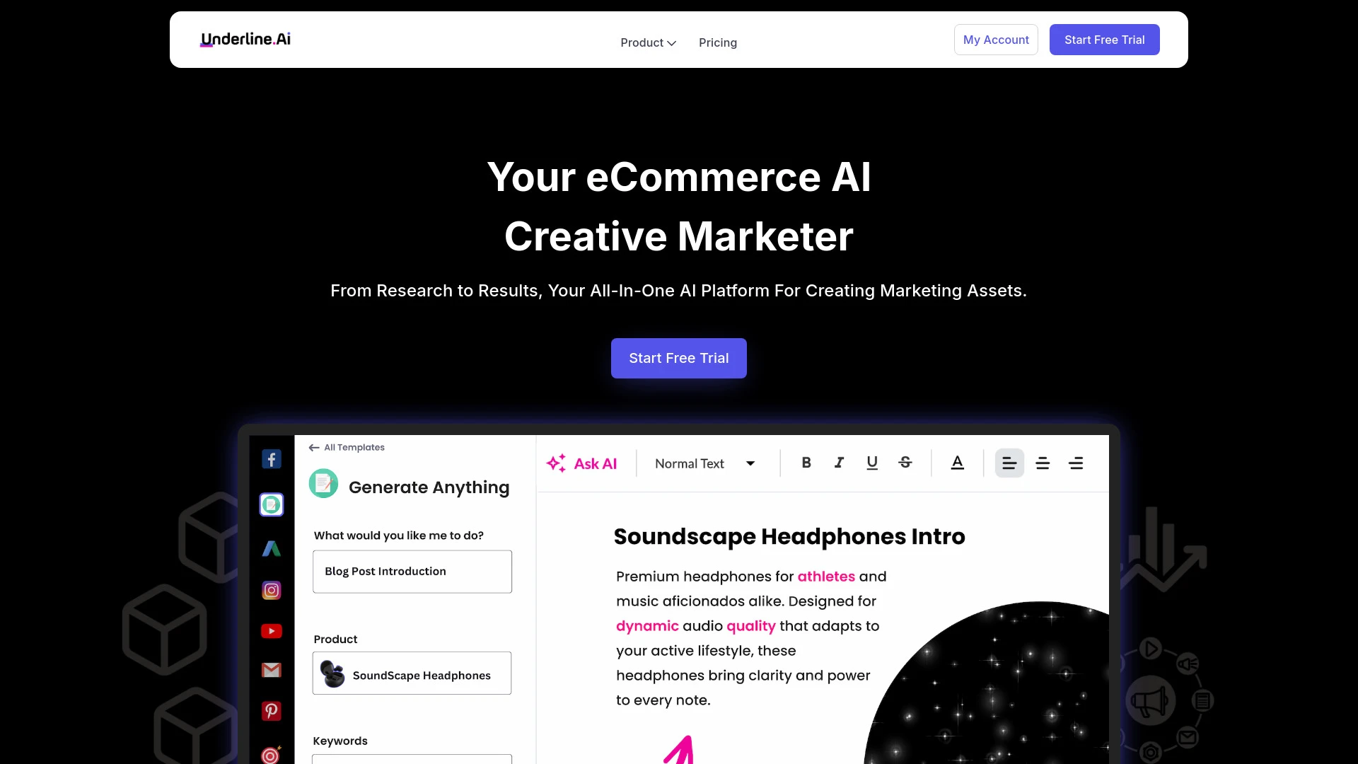 Underline.AI website preview