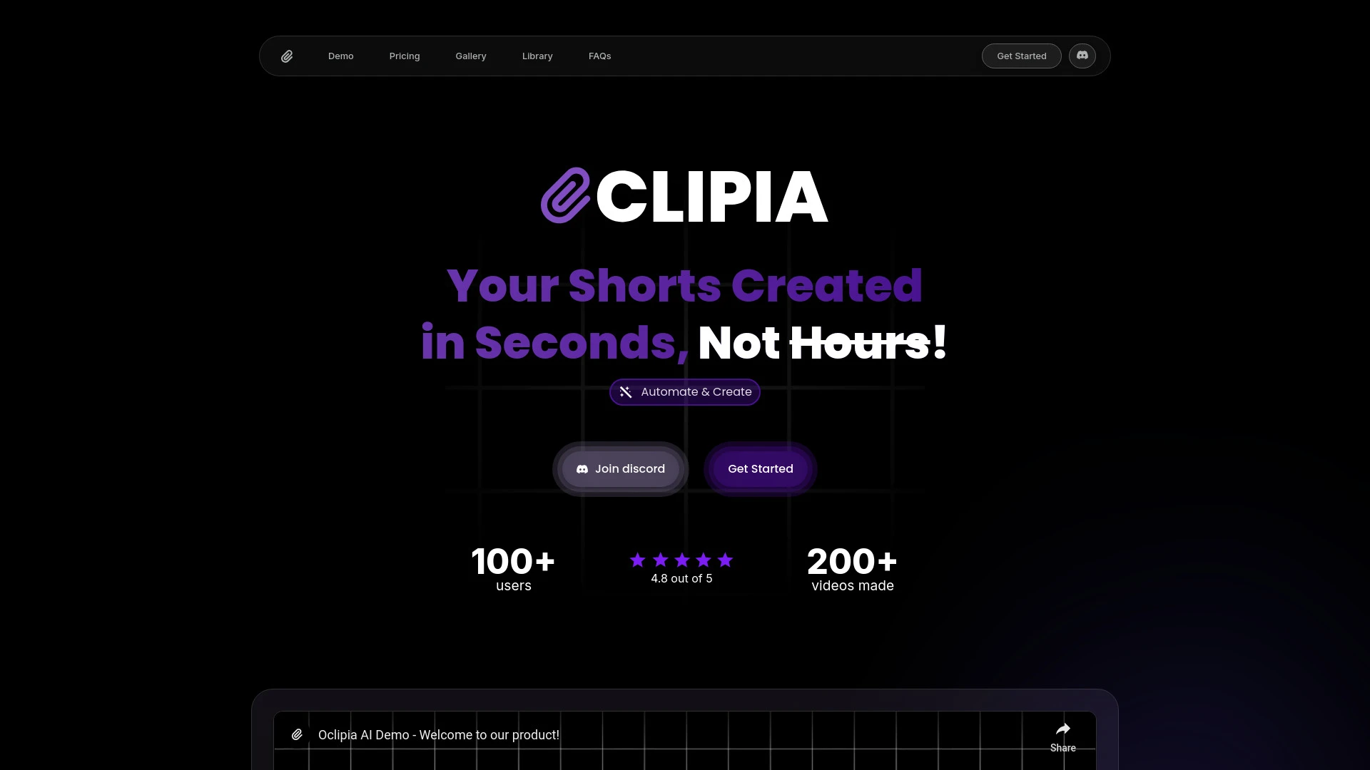 Oclipia AI website preview