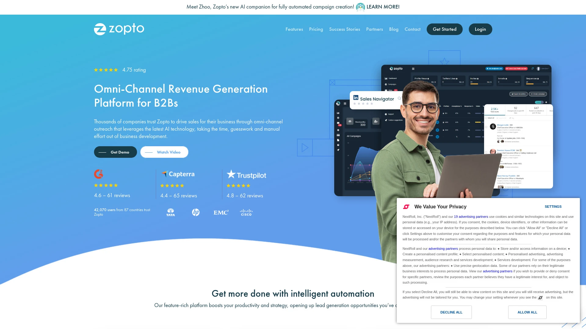 Zopto website preview