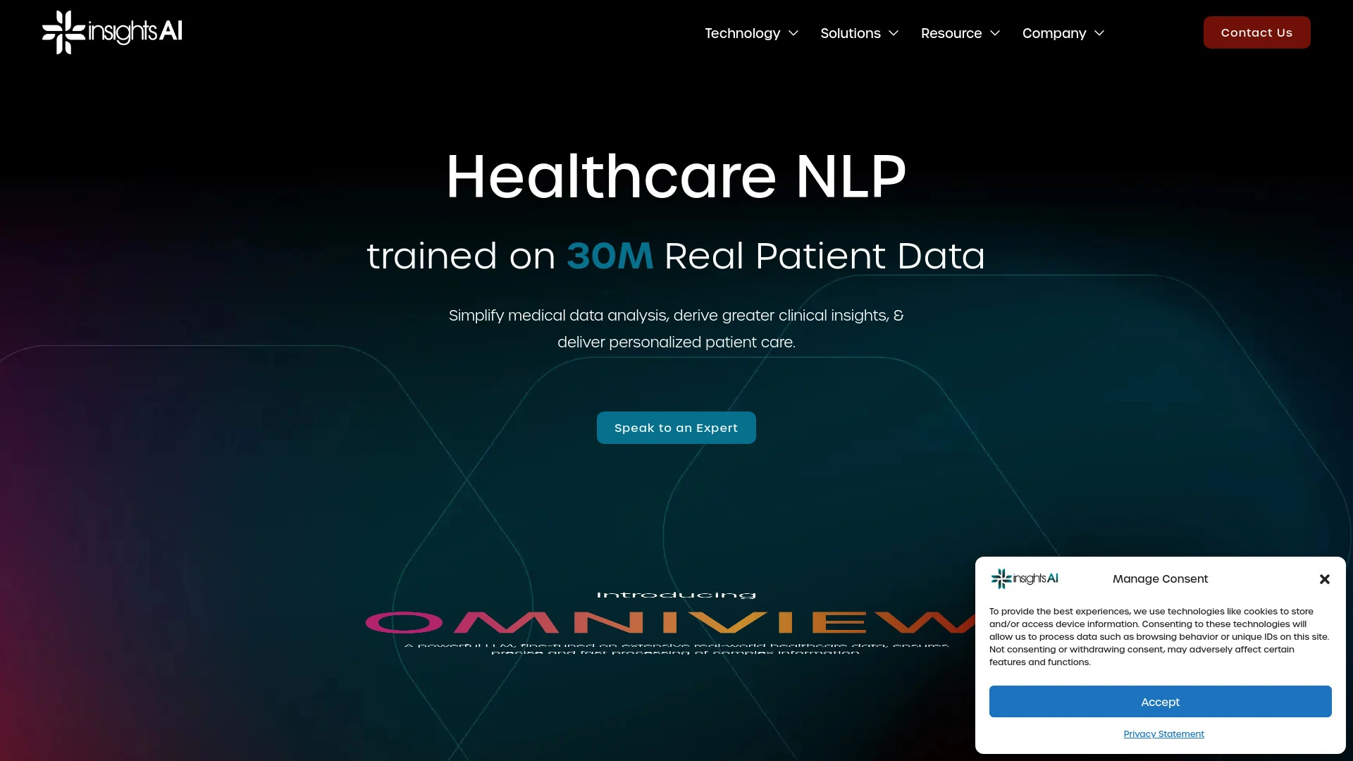 Healthcare NLP Solutions website preview