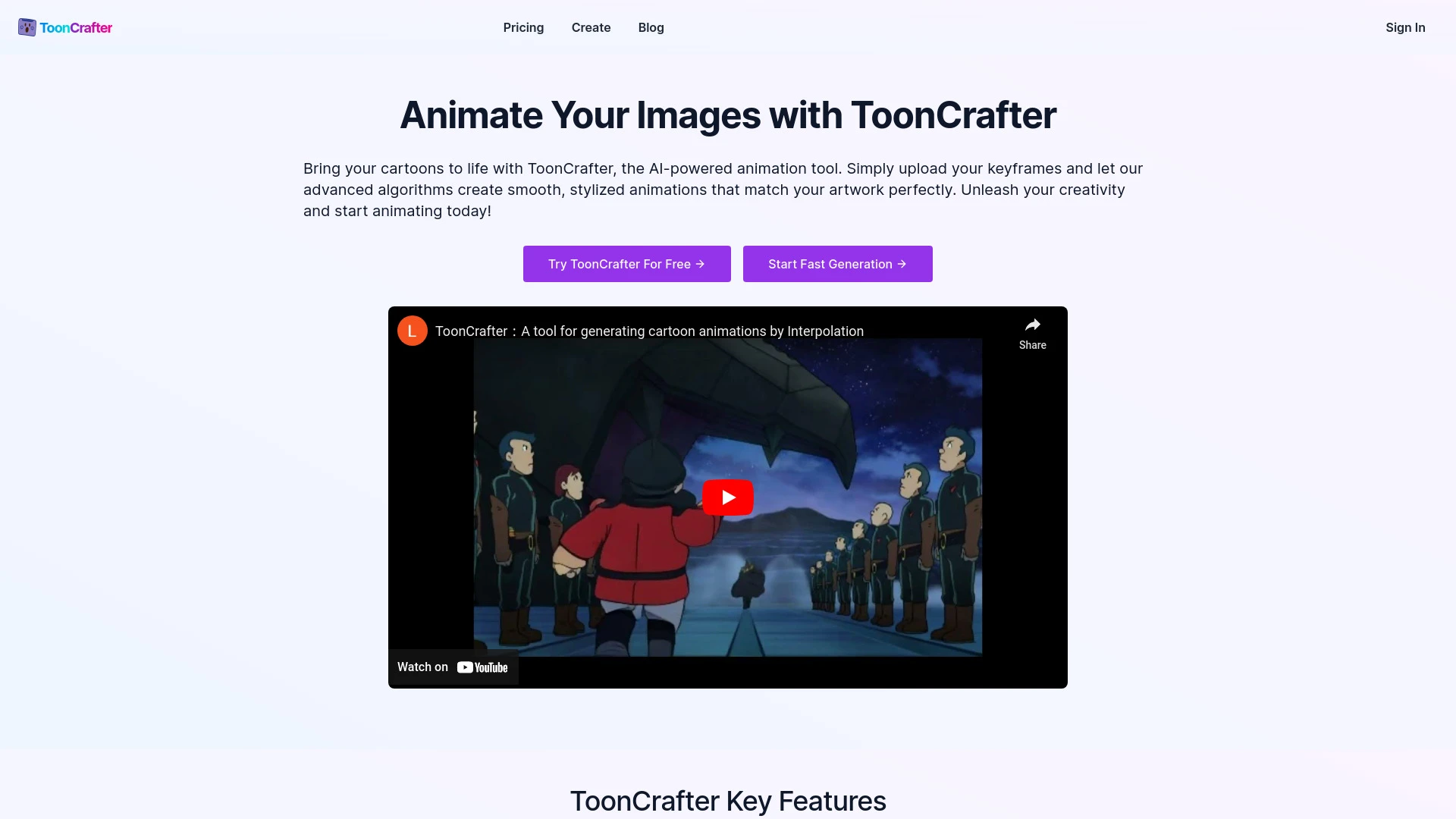 ToonCrafter website preview