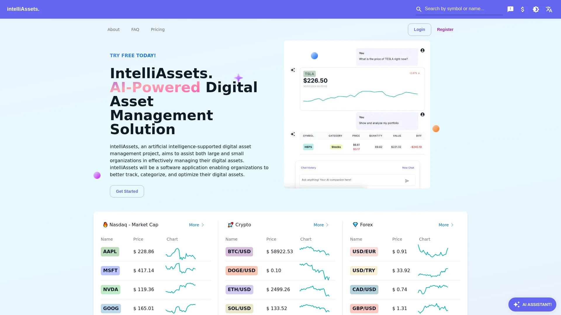 intelliAssets website preview