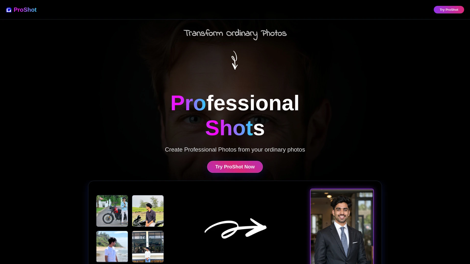 ProShot website preview