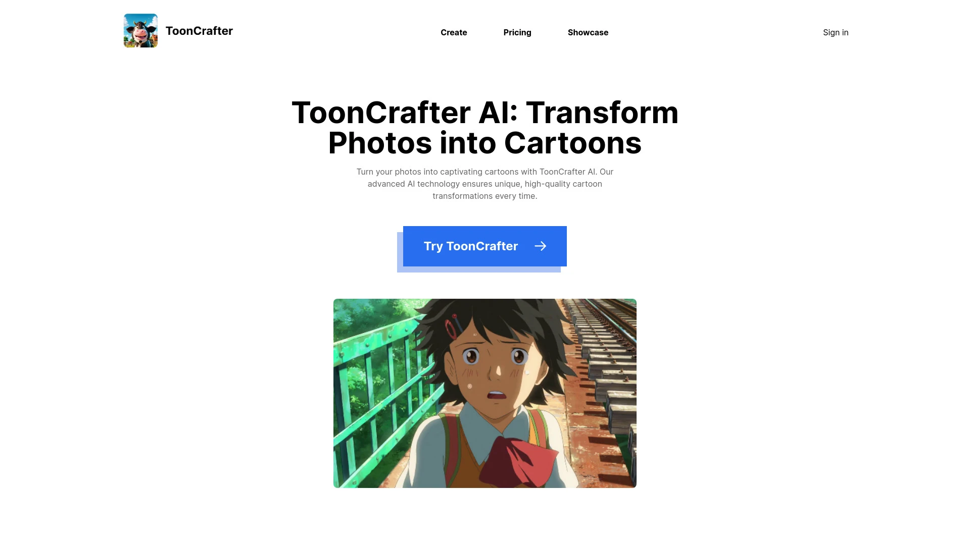 ToonCrafter AI website preview