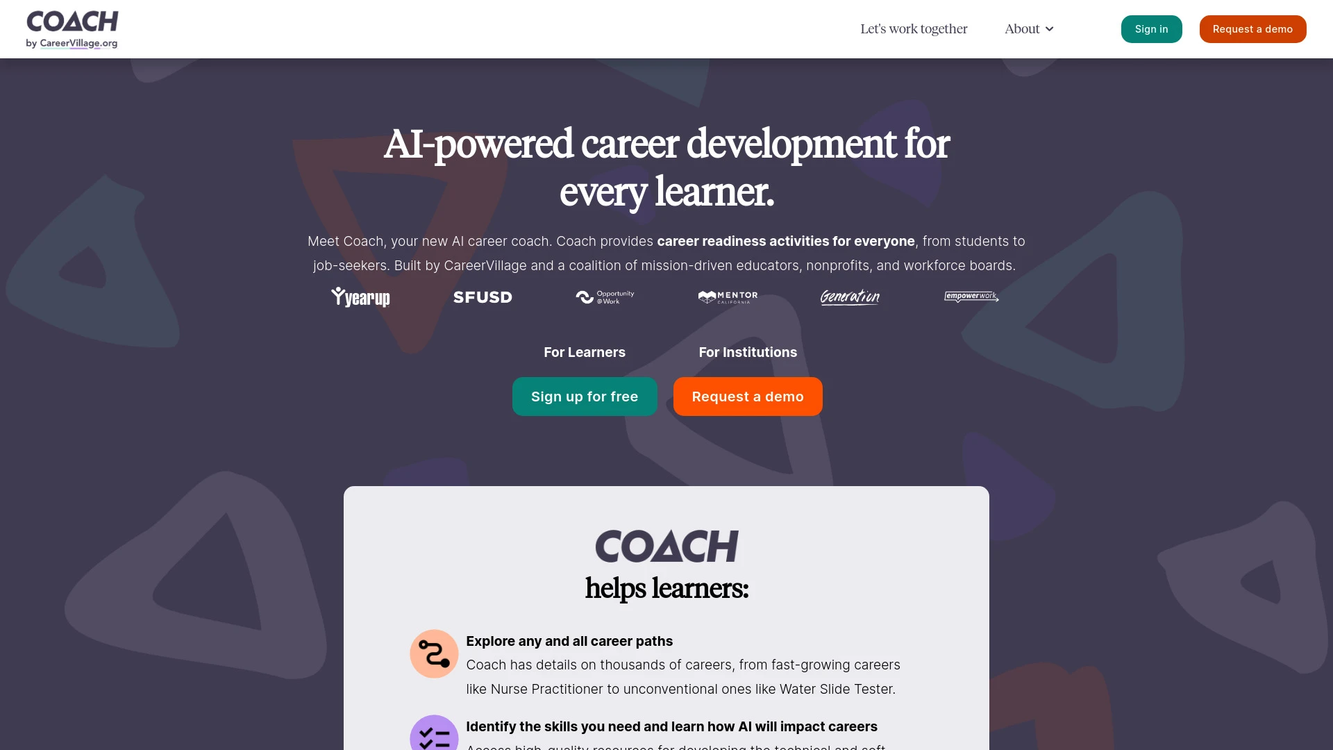 COACH - AI Career Coach website preview