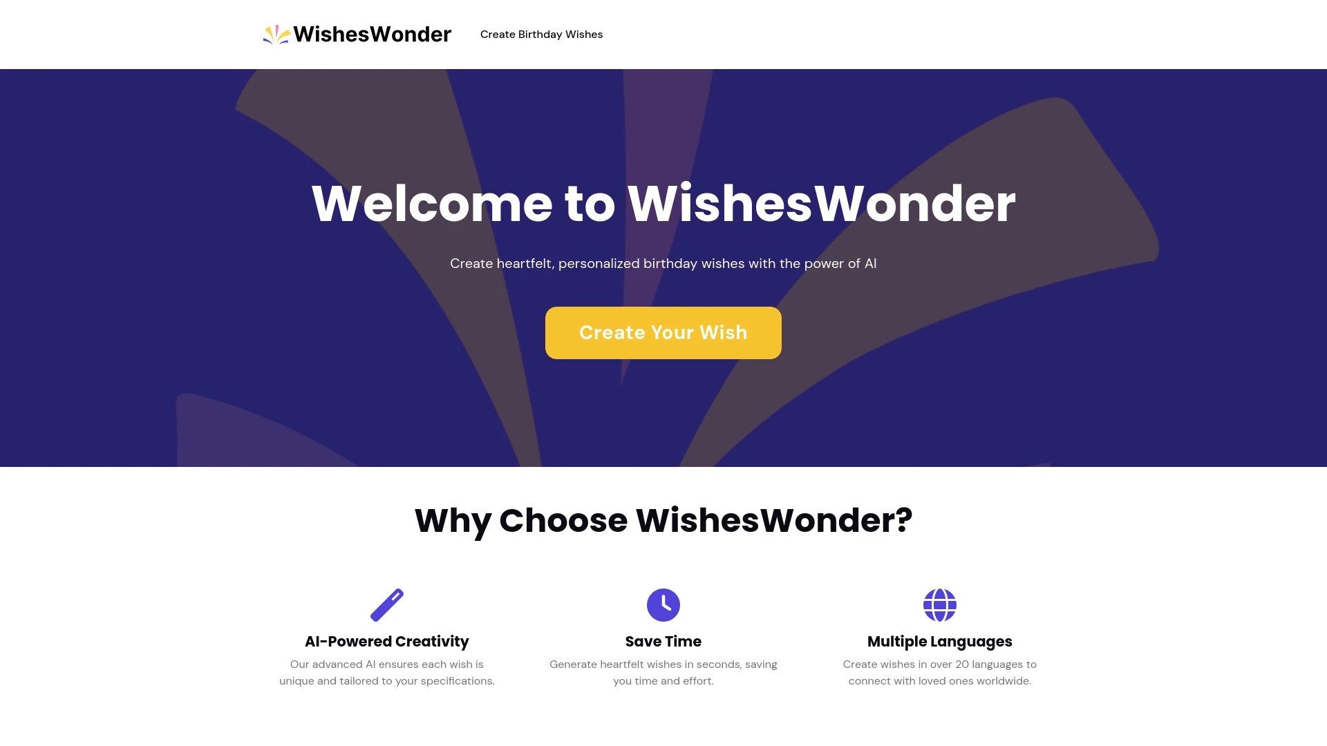 WishesWonder website preview