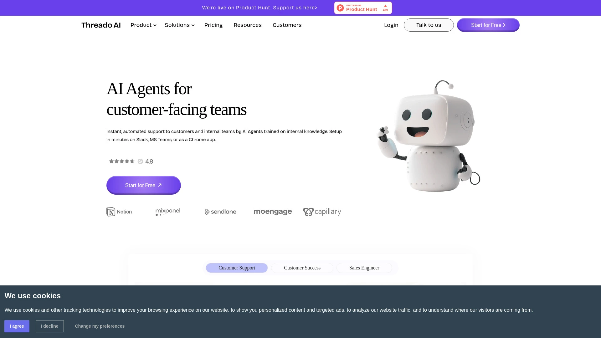 Threado AI website preview