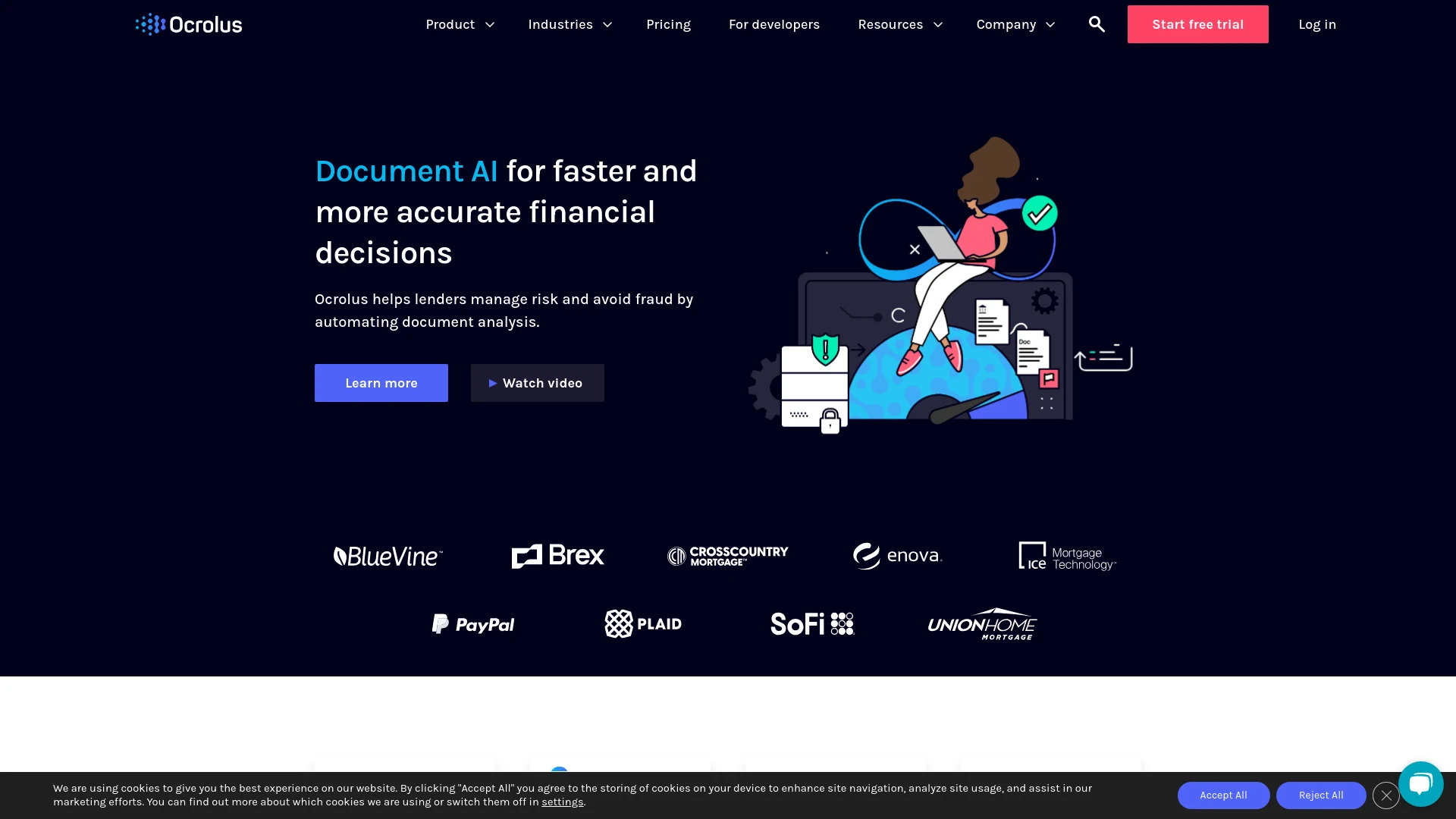 Ocrolus Document AI Platform website preview