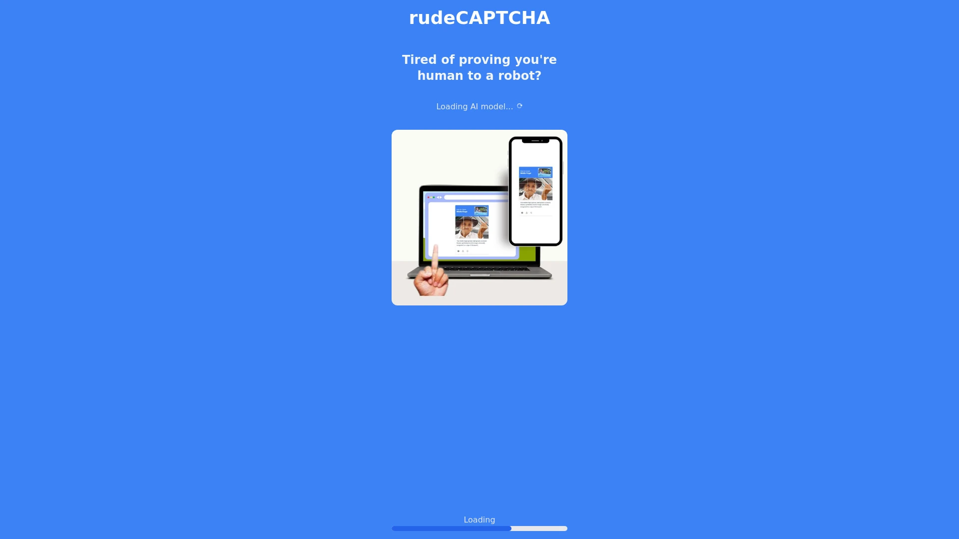 RudeCaptcha website preview