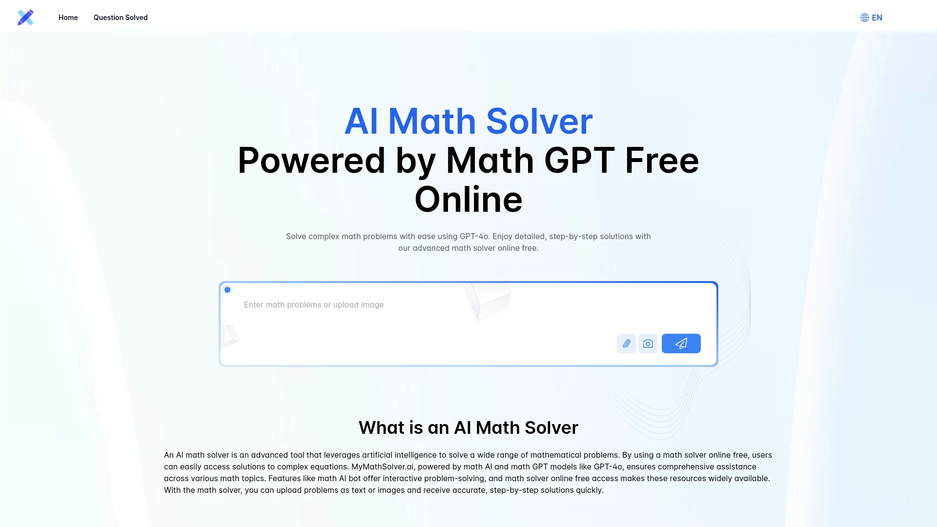 MyMathSolver.ai website preview