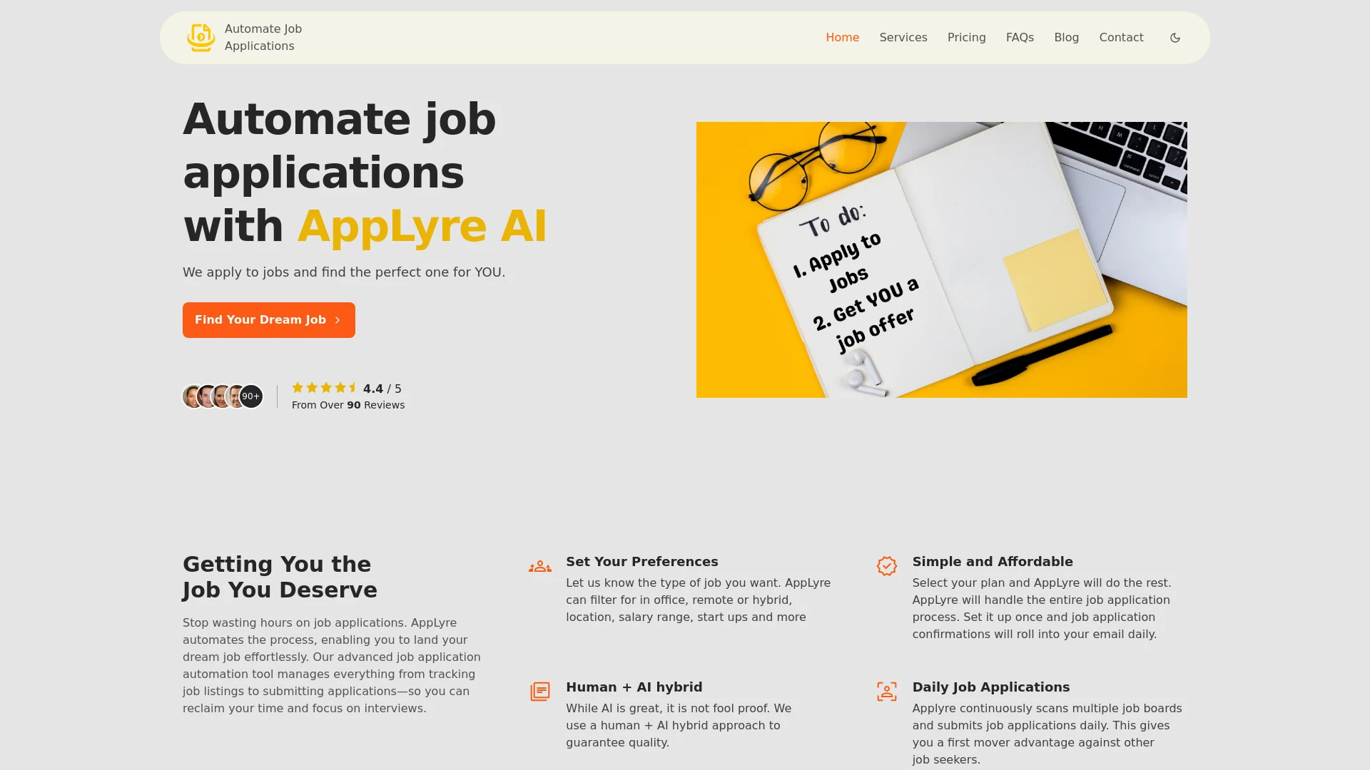 Applyre AI Job Application Automation website preview