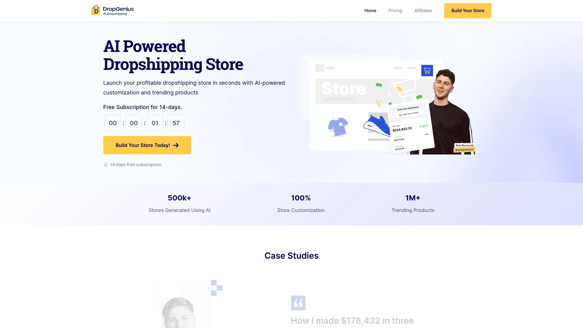 Dropgenius - AI Powered Dropshipping Store website preview