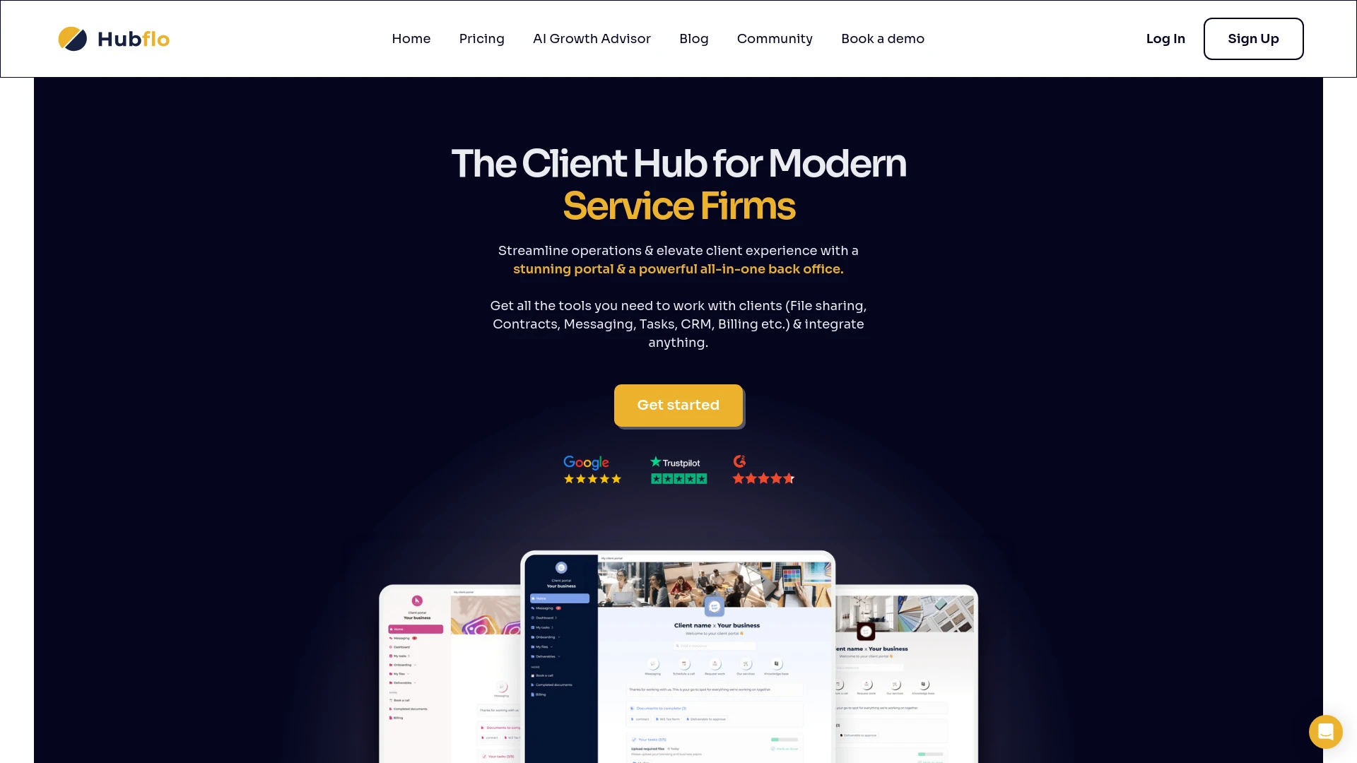 Hubflo website preview