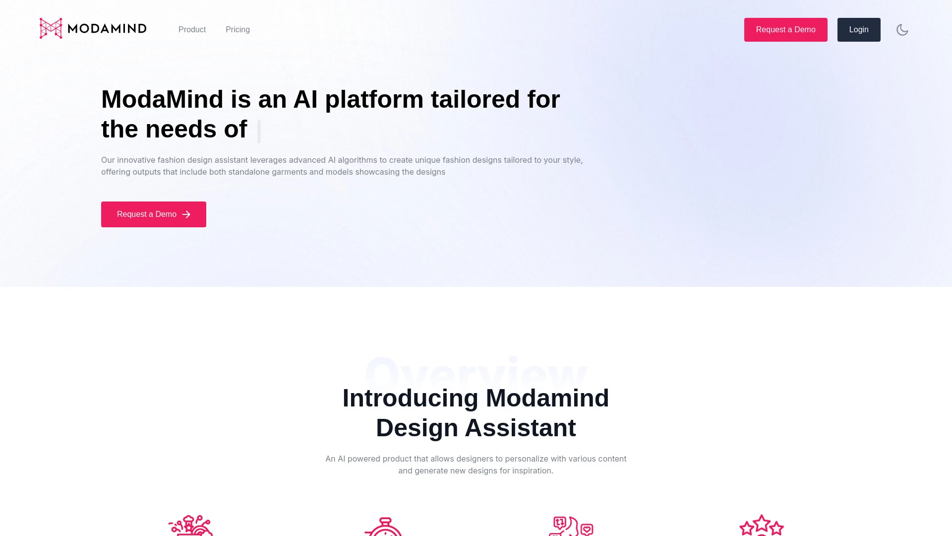 ModaMind website preview