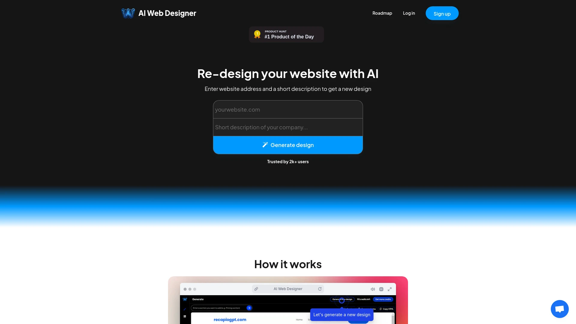 AI Web Designer website preview